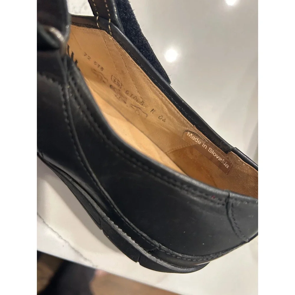 Gabor Mary Jane Flats Black Leather UltraFlexPlus Comfort Square Toe Shoes 4.5